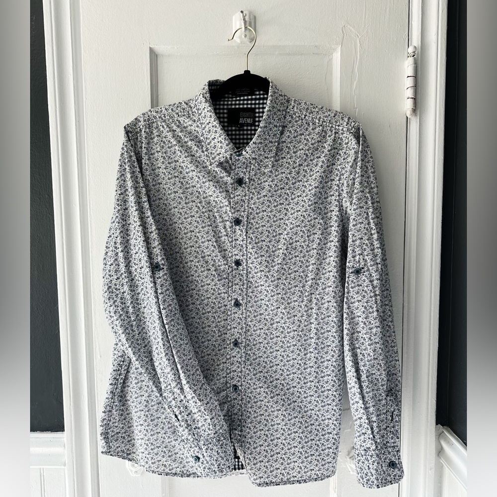 Eighth Avenue Large Long Sleeve Floral Button Down
